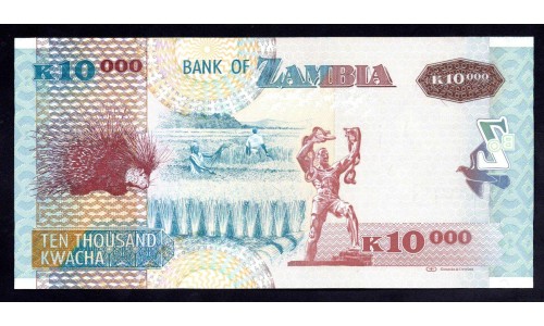 Замбия 10000 квача 2008 год (ZAMBIA 10000 kwacha 2008 g.) P46e:Unc