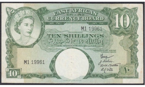 Британская Восточная Африка 10 шиллингов ND (1958-60 год) (EASTAFRICAN CURRENCY BOARD 10 shillings ND(1958-60 g.)) P38: VF