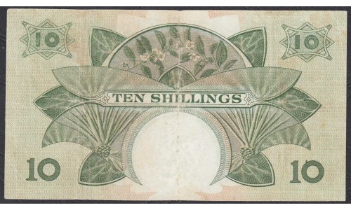 Британская Восточная Африка 10 шиллингов ND (1958-60 год) (EASTAFRICAN CURRENCY BOARD 10 shillings ND(1958-60 g.)) P38: VF