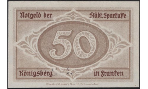 Кёнингсберг, нотгельд 50 пфенингов 1918 (Koningsbeg, notgeld 50 pfening 1918) : UNC