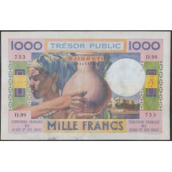 Французские Афара и Иссас 1000 франков 1974 года (DJIBOUTI / French Afars & Issas Territory  1.000 Francs 1974) P 32: XF