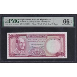Афганистан 100 афгани SH 1346 (1967 г.) (AFGHANISTAN 100 Afghanis SH 1346 (1967)) P 44: PMG 66 Gem UNC EPQ