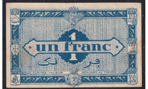 Алжир 1 франк 1944 год, S-H № 036,814 (Algeria 1 franc 1944) P 101: XF