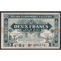 Алжир 2 франка 1944 год,  (Algeria 2 francs 1944) P 102: aNC/UNC