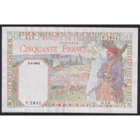Алжир 50 франков 3-4-1945 год, P.1894 (Algeria 50 francs 3-4-1945) P 87: XF