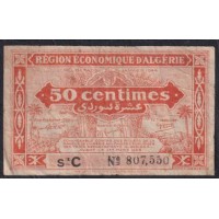 Алжир 50 сантимов 1944 год,  (Algeria 50 centimes 1944) P 97a: VF