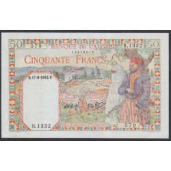 Алжир 50 франков 1942 год (Algeria 50 francs 1942) P 87: UNC