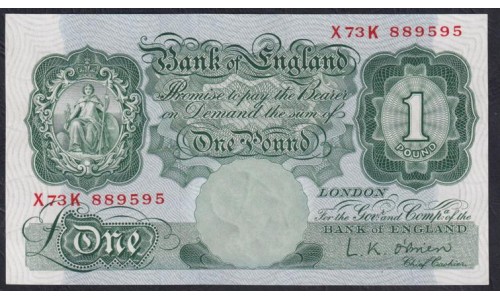 Англия 1 фунт б/д (1948-1960) (England 1 pound ND (1948-1960)) P 369c : Unc