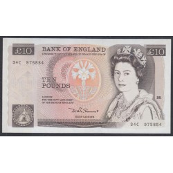 Англия 10 фунтов б/д (1975-1992) (England 10 pounds ND (1975-1992)) P 379b: UNC