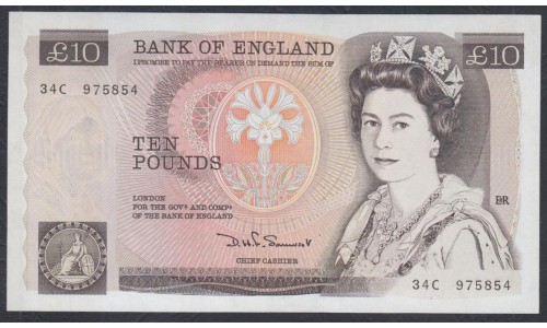 Англия 10 фунтов б/д (1975-1992) (England 10 pounds ND (1975-1992)) P 379b: UNC