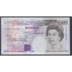 Англия 20 фунтов б/д (1991-1993) (England 20 pounds ND (1991-1993)) P 384b: UNC