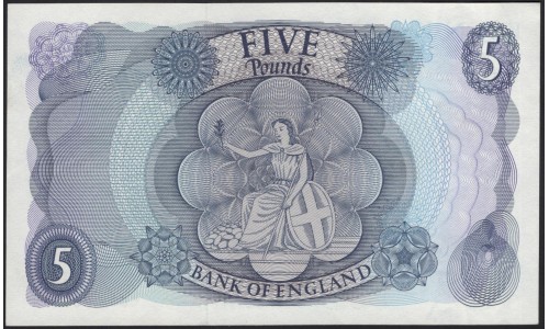 Англия 5 фунтов б/д (1963-1971) (England 5 pounds ND (1963-1971)) P 375a : Unc