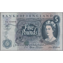 Англия 5 фунтов б/д (1963-1971) (England 5 pounds ND (1963-1971)) P 375b : Unc