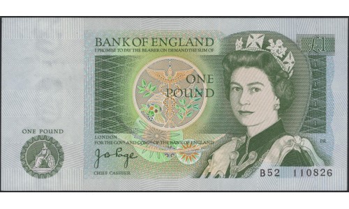 Англия 1 фунт б/д (1978-1984) (England 1 pound ND (1978-1984)) P 377a : Unc