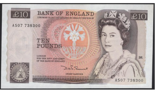 Англия 10 фунтов б/д (1975-1992) (England 10 pounds ND (1975-1992)) P 379c : Unc