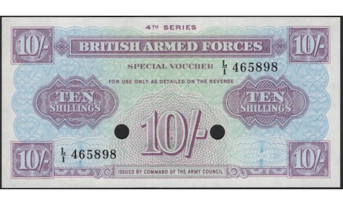 Британские Армейские деньги 10 шиллингов б/д (1962) (British Armed Forces 10 shillings ND (1962)) P-M35b : Unc