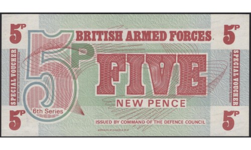 Британские Армейские деньги 5 пенсов б/д (1972) (British Armed Forces 5 pence ND (1972)) P-M47 : Unc