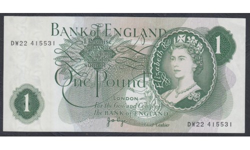 Англия 1 фунт б/д (1960-1977) (England 1 pound ND (1960-1977)) P 374g : Unc