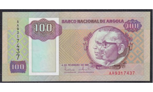 Ангола 100 кванза 1991 год, AA93117437 (Angola 100 kwanza 1991) P 126: UNC
