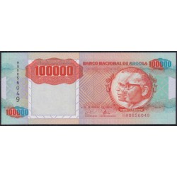 Ангола 100000 кванза 1991 год, Конкретная РЕДКОСТЬ!!! С цифрой 0 в углах рамки и Без буквы X в углах рамки (Angola 100000 kwanzas 1991) P 133a: UNC