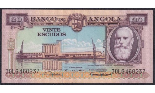 Ангола 20 эскудо 1956 год (Angola 20 escudos 1956) P 92: XF/aUNC