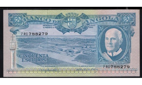 Ангола 50 эскудо 1962 год 7RI 788279(Angola 50 escudos 1962) P 93: UNC--