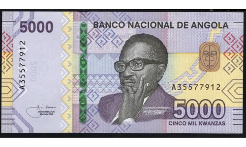 Ангола 5000 кванза 2020 год (Angola 5000 kwanza 2020) P W164(1): UNC