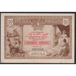 Ангола 50 центаво 1923 год (Angola 50 centavos 1923) P 63: XF/aUNC