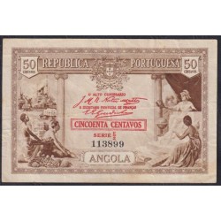 Ангола 50 центаво 1923 год, 113899 (Angola 50 centavos 1923) P 63: XF