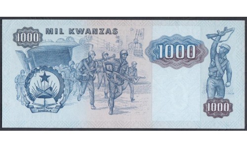 Ангола 1000 кванза 1987 год (Angola 1000 kwanzas 1987) P 121b: UNC-