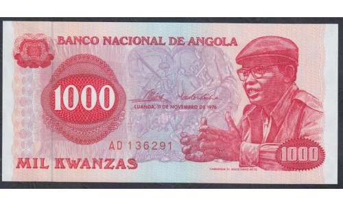 Ангола 1000 кванза 1976 год (Angola 1000 kwanzas 1976) P 113: UNC