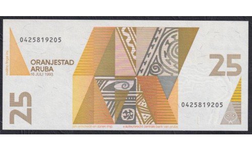 Аруба 25 флорин 1993 г. (ARUBA 25 Florin 1993) P 12: UNC