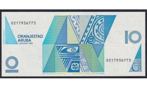 Аруба 10 флорин 1990 (ARUBA 10 Florin 1990) P 7 : UNC