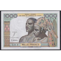 Западные Африканские Штаты (Бенин) 1000 франков 1965 год, РЕДКОСТЬ!!! (West African States (Benin) 1000 francs 1965) P 203Bd: UNC--