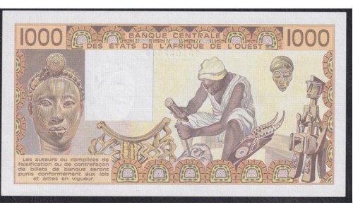 Западные Африканские Штаты (Бенин) 1000 франков 1981 год (West African States (Benin) 1000 francs 1981) P 207Bbl: UNC