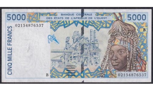 Западные Африканские Штаты (Бенин) 5000 франков 2002 год (West African States (Benin) 5000 francs 2002) P 213Bl: UNC-