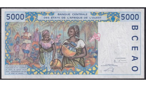 Западные Африканские Штаты (Бенин) 5000 франков 2002 год (West African States (Benin) 5000 francs 2002) P 213Bl: UNC-