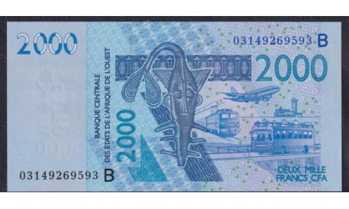 Западные Африканские Штаты (Бенин) 2000 франков 2004 год (West African States (Benin)  2000 francs 2004) P 216Ba: UNC