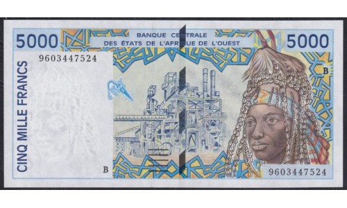 Западные Африканские Штаты (Бенин) 5000 франков 1996 год (West African States (Benin) 5000 francs 1996) P 213Be: UNC