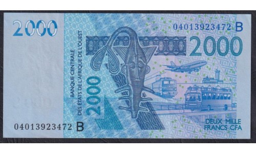 Западные Африканские Штаты (Бенин) 2000 франков 2004 год (West African States (Benin)  2000 francs 2004) P 216Bb: UNC
