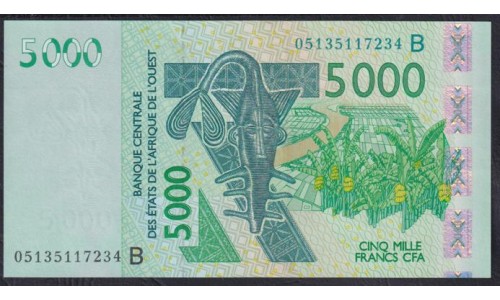 Западные Африканские Штаты (Бенин) 5000 франков 2005 год (West African States (Benin)  5000 francs 2005) P 217Bc: UNC
