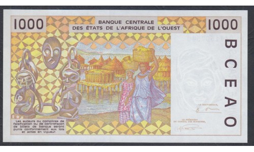 Западные Африканские Штаты (Бенин) 1000 франков 1994 год (West African States (Benin) 1000 francs 1994) P 211Be: UNC