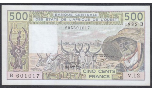 Западные Африканские Штаты (Бенин) 500 франков 1985 год (West African States (Benin) 500 francs 1985) P 206Bi: UNC