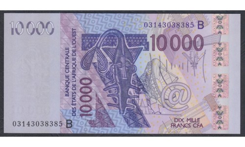 Западные Африканские Штаты (Бенин) 10000 франков 2003 год (West African States (Benin)  10000 francs 2003) P 218Ba: UNC