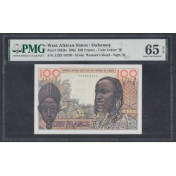 Западные Африканские Штаты (Бенин) 100 франков 1965 год (West African States (Benin) 100 francs 1965) P 201Be: UNC PMG 65 EPG