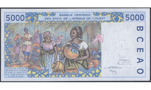 Западные Африканские Штаты (Бенин) 5000 франков 1998 год (West African States (Benin) 5000 francs 1998) P 213Bh: UNC