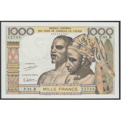 Западные Африканские Штаты (Бенин) 1000 франков 1965 год, РЕДКОСТЬ!!! (West African States (Benin) 1000 francs 1965) P 203Bi: UNC