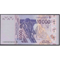 Западные Африканские Штаты (Бенин) 10000 франков 2012 год (West African States (Benin)  10000 francs 2012) P 218Bl: UNC