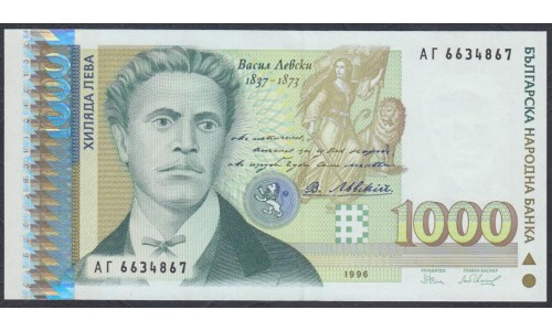 Болгария 1000 лева 1996 года (BULGARIA 1000 Levа 1996) P 106: UNC