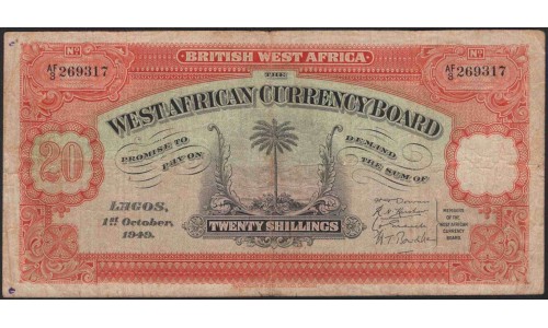 Британская Западная Африка 20 шиллингов 1949 (British West Africa 20 shillings 1949) P 8b : VF